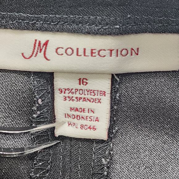 Vintage JM Collection Skirt Womens 16 Black High Rise A-Line Side Zip Midi Goth - Picture 4 of 8